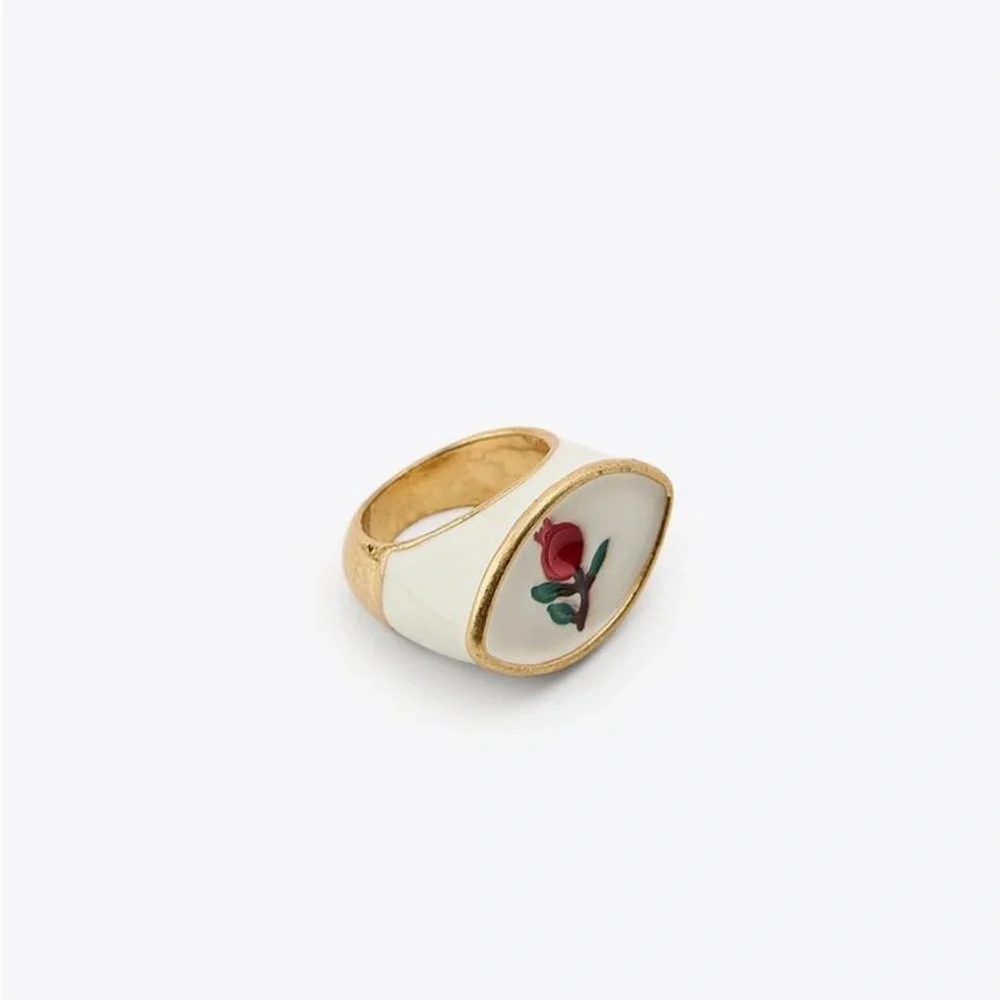 NWT Zara 3-Pack Palm Tree Flower Rings